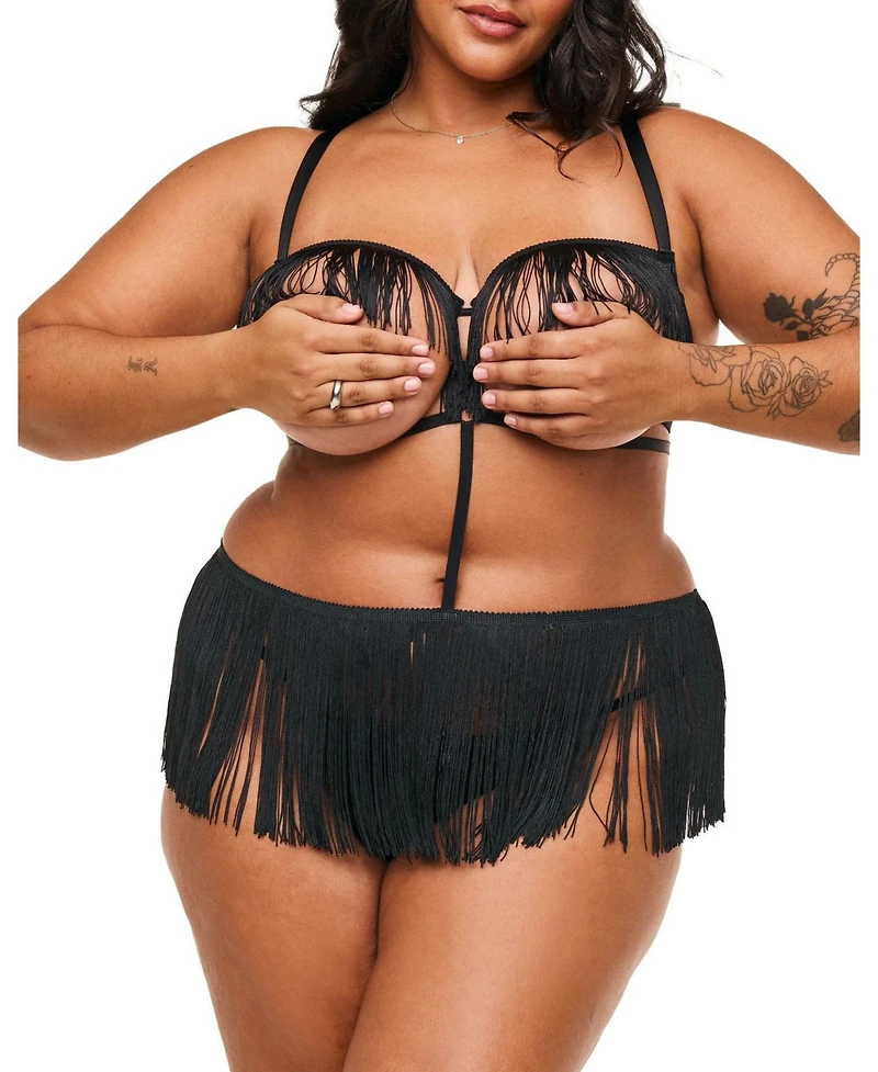 Adore Me Plus Neveah Fringe Playsuit Lingerie
