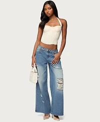 Edikted Women's Abigail Ruched Halter Corset