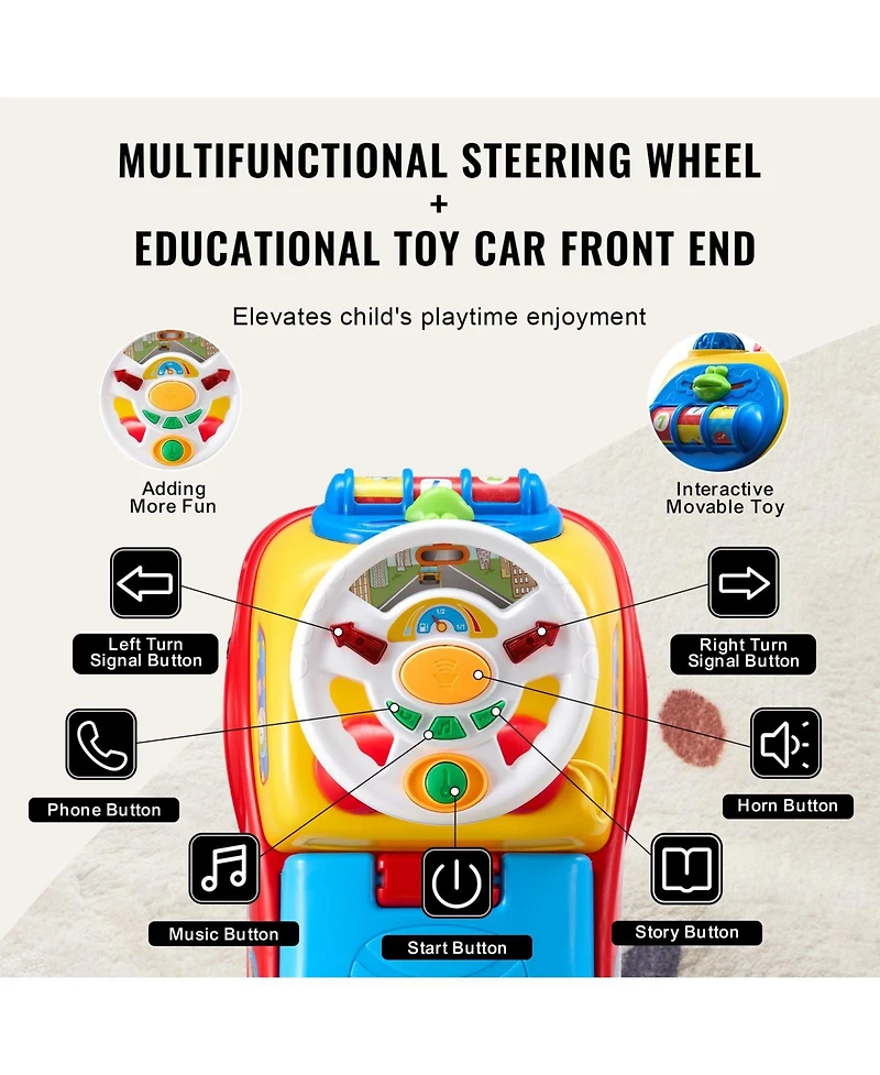 Sugift Kids Balance Bike with Rotatable Handlebar and Adjustable Seat Height - Blue