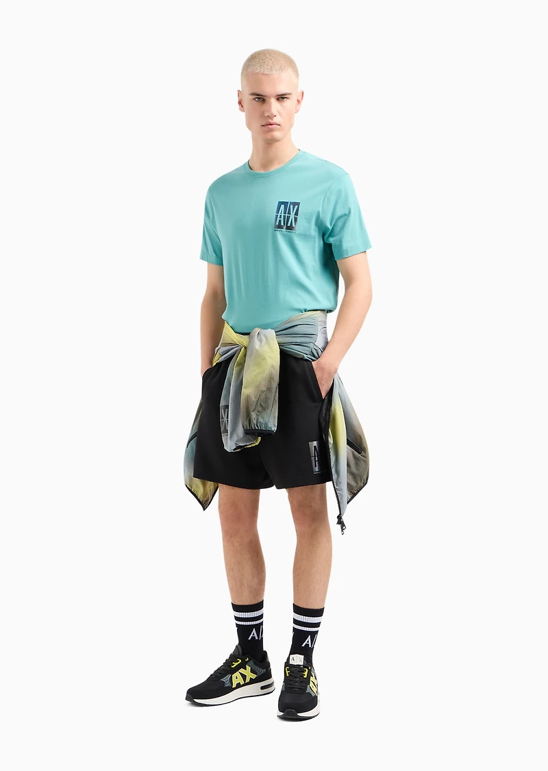 A|X Armani Exchange Men's Regular-Fit Gradient Box Logo Graphic T-Shirt