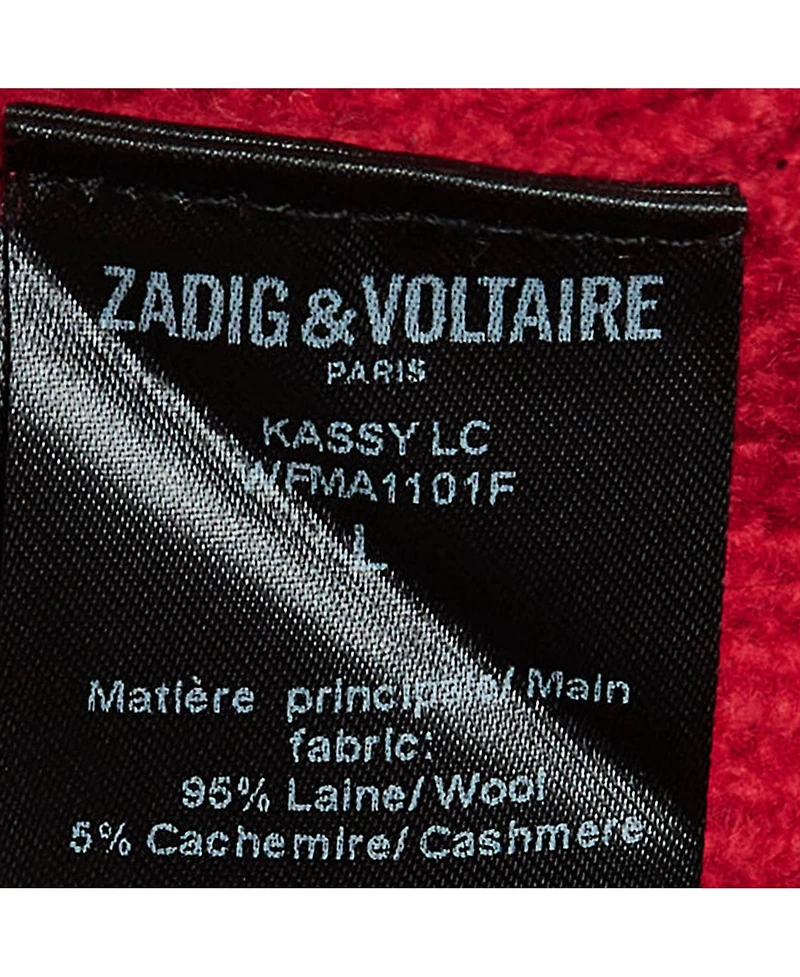 Pre-Owned Zadig & Voltaire Women's Pre-Owned Zadig and Voltaire Red Rib Knit Lace-Up Kassy Lc Sweater