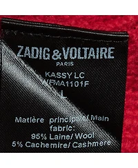 Pre-Owned Zadig & Voltaire Women's Pre-Owned Zadig and Voltaire Red Rib Knit Lace-Up Kassy Lc Sweater