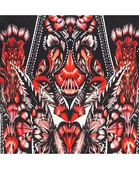 Pre-Owned Roberto Cavalli Women's Black/red Printed Stretch Crepe Short Dress