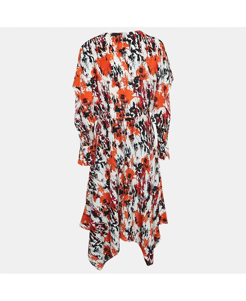 Pre-Owned Roberto Cavalli Women's Multicolor Silk Asymmetric Midi Dress