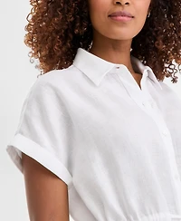 Charter Club Women's 100% Linen Drawstring-Waist Top, Macy's Exclusive