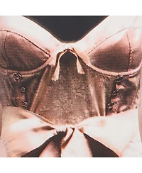 Pre-Owned Moschino Women's Cheap And Chic Black Corset Print Crepe Mini Shift Dress