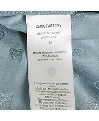 Pre-Owned Zadig & Voltaire Women's Slate Blue Patterned Silk High Low Maxi Dress