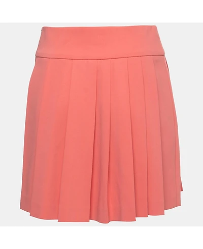 Pre-Owned Moschino Women's Pink Crepe Pleated Mini Skirt