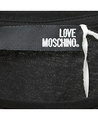 Pre-Owned Love Moschino Women's Logo Print Cotton Short Sleeve Slim Fit T-Shirt