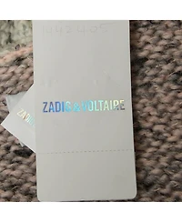 Pre-Owned Zadig & Voltaire Women's Grey/pink Rib Knit Open Cardigan