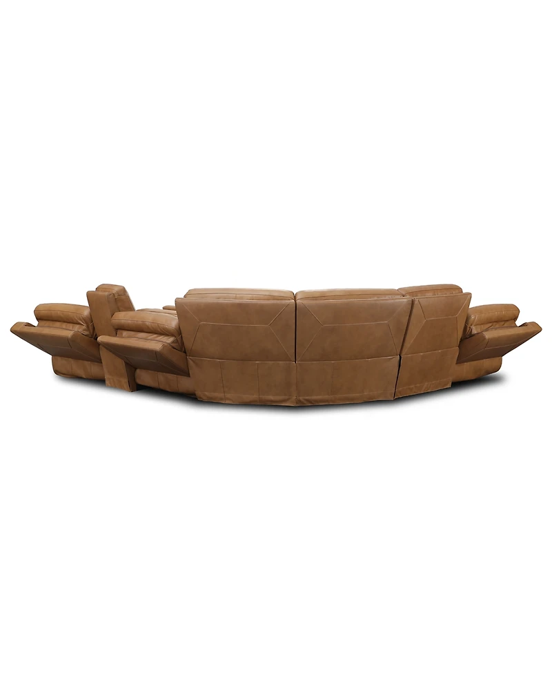Furniture 6-Pc. Alexandre Leather Sectional with 3 Power Motion Recliners and 1 Console, Exclusively at Macy's