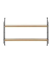 Danya B Severini Floating Bracket Farmhouse Two-Tier Wall Shelf