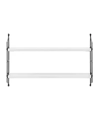 Danya B Severini Floating Bracket Farmhouse Two-Tier Wall Shelf