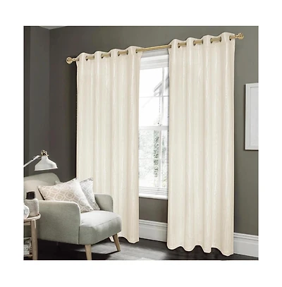 Rt Designers Collection Elegant Iceland Metallic Grommet Blackout Curtain 54" x 84" Beige