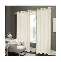Rt Designers Collection Elegant Iceland Metallic Grommet Blackout Curtain 54" x 84" Beige