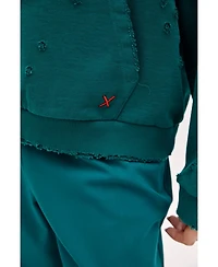 Pcfg Women's Cotton Long-Sleeve Destroyed Hoodie