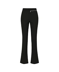 Pcfg Women's Striped Zip Detail Skinny Flare Pants