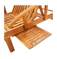 vidaXL Sun Lounger Brown Solid Acacia wood Large Foldable