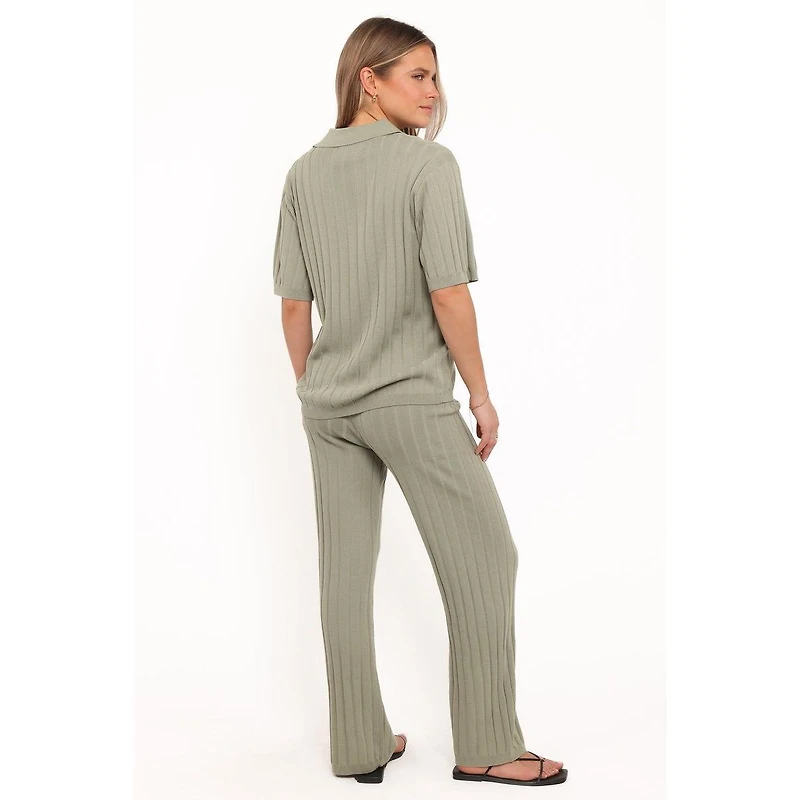 Petal and Pup Women's Yulissa Wide Ribbed Pant Set.