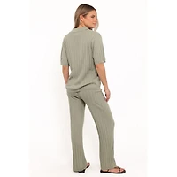 Petal and Pup Women's Yulissa Wide Ribbed Pant Set.