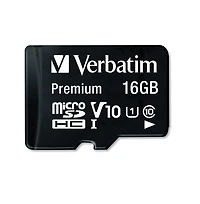 Verbatim 44082 16GB Premium microSDHC Memory Card with Adapter