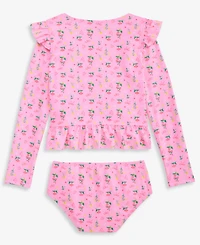 Epic Threads Toddler Girls' 2T-5T Long-Sleeve Ruffle Rashguard 2-Piece Swimsuit, Macy's Exclusive