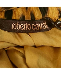 Pre-Owned Roberto Cavalli Women's Brown Leopard Print Silk Mini Dress