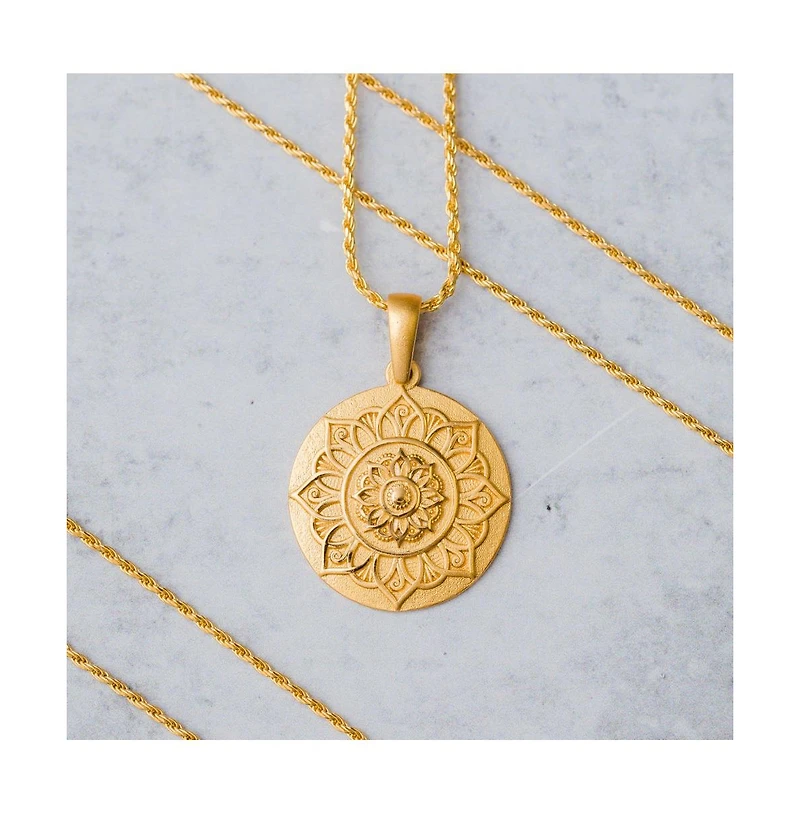 Mandala I Am Grateful Jewelry Necklace Gold / Original