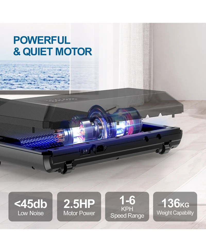 Superun 35.43 In Long Run Area Walking Pad, 2 in 1 Under Desk Treadmill, Walking Pad Treadmill Under Desk