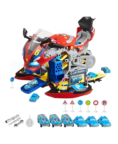Mecale Motorcycle Engine Toy – 25 Pcs Mechanic Set with Lights & Sounds, Removable Parts, Simulated Riding, Workshop Toy for Kids 3+ Toy