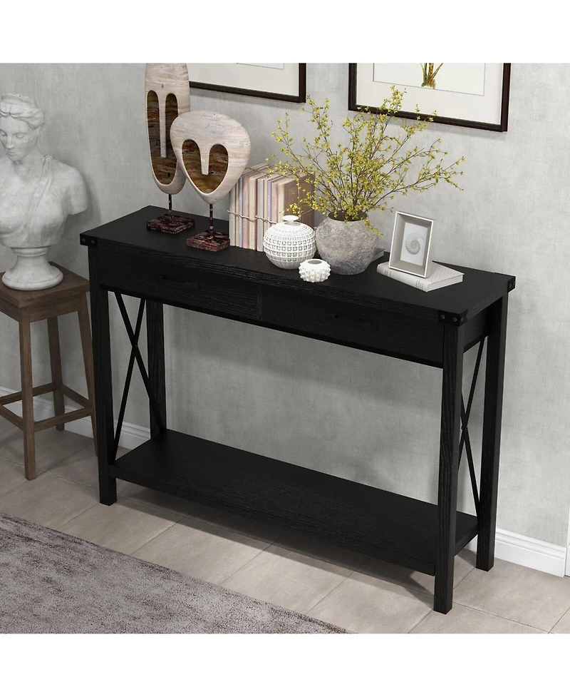 Gaomon Console Table with Storage Industrial Drawers-43 Entryway, Narrow Long Sofa Living Room, Couch, Hallway, Foyer, Kitchen Counter