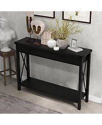 Gaomon Console Table with Storage Industrial Drawers-43 Entryway, Narrow Long Sofa Living Room, Couch, Hallway, Foyer, Kitchen Counter