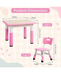 Gaomon Kids Table and 4 Chairs Set Activity Table for Toddlers 5-Piece Childrens Table and Chair Set Boy & Girl Gift for Classrooms/Daycares/Home