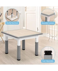 gaomon Kids Table and 4 Chairs Set Height Adjustable Table and Chair Set Boy and Girl Gift for Classrooms/Daycares/Home
