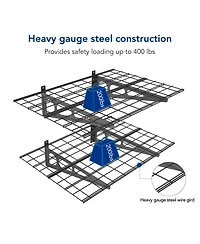 FlexiMounts Wr Series WR24B-e – 24″ D × 48″ W Black Steel Wall Shelves (2-Pack)