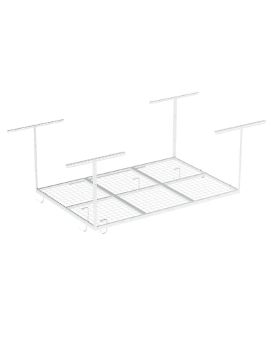 Fleximounts Ohk Series Ceiling Mounted Overhead Garage Storage Rack, White — 48" X 72"