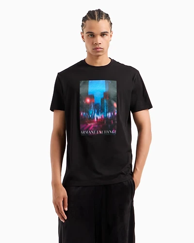 A|X Armani Exchange Men's City Nights Logo Graphic T-Shirt