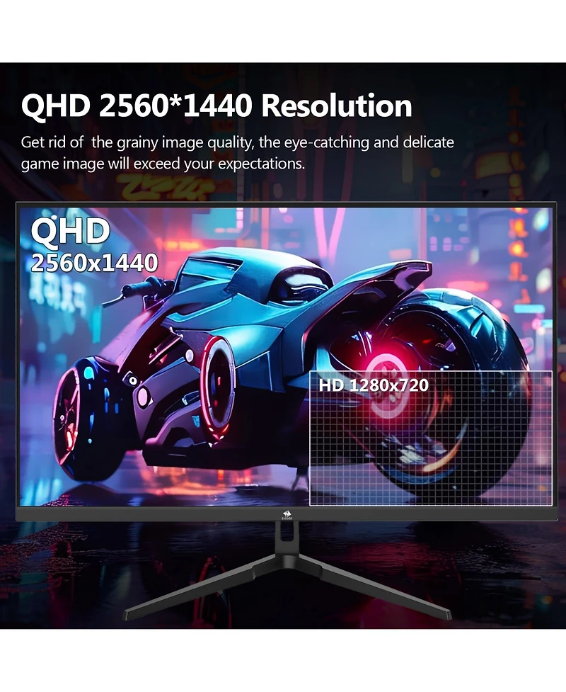 Z-edge 27" 2K Qhd 2560×1440 Ips Gaming Monitor – 144Hz, 1ms, FreeSync, 2×Hdmi 2.0, 2×Dp 1.4