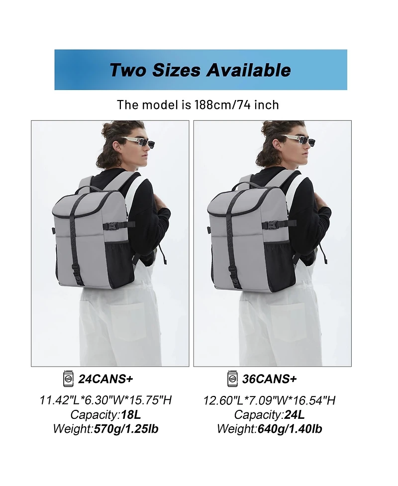 Batfox 100% Leakproof Cooler Backpack 12 Hours Ice Retention, Multi-Compartment for 24 or 36 Cans, Outdoor & Travel