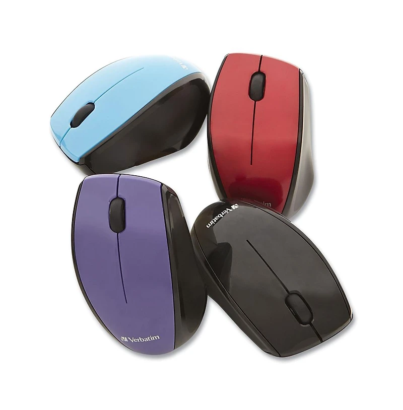 Verbatim 97992 Wireless Multi-Trac Blue Led Mouse, 2.4GHz, 32.8 ft Range, Ambidextrous – Black