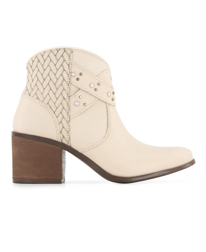 Forastero Women's Real Leather Side Zipper Booties