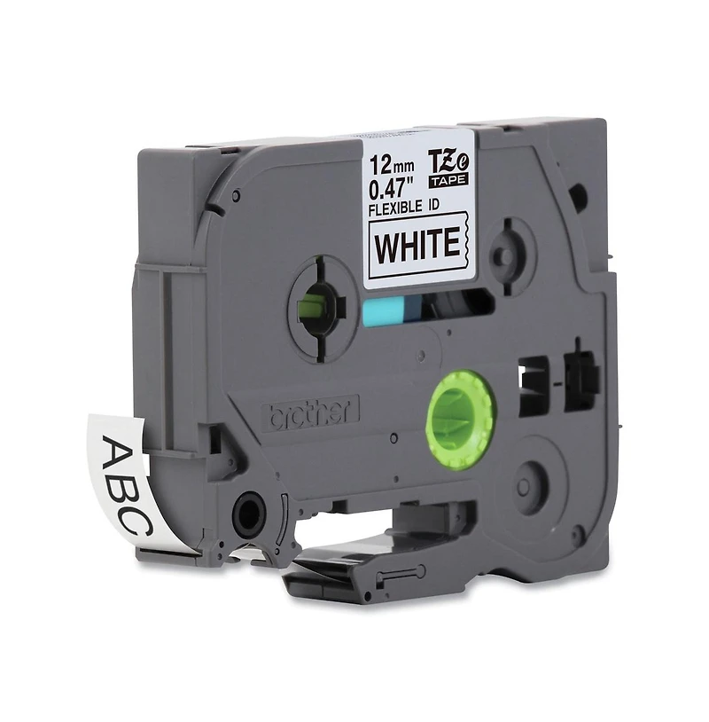 Brother P-Touch TZEFX231 0.47 in. x 26.2 ft. Flexible Id Tape - Black on White