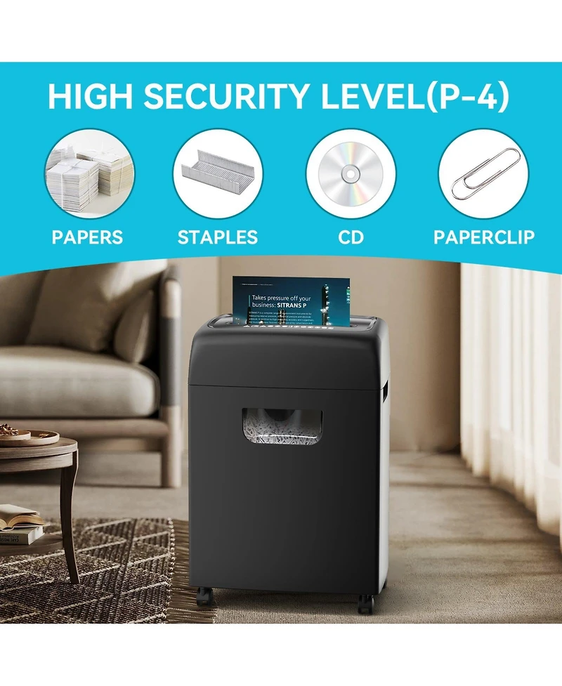Mondawe 18-Sheet P-4 Heavy Duty Paper Shredder with 5.28 Gallon Pullout Bin, Ultra Quiet