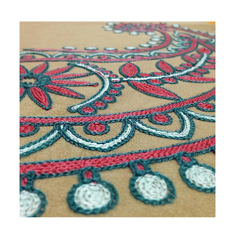 Blueberry Pet Embroidered Paisley Bed with Fully Removable and Washable Cover Squeaky Pillow Toy