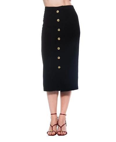 Alexia Admor Women's Carla Front Button Down Midi Skirt