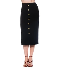 Alexia Admor Women's Carla Front Button Down Midi Skirt