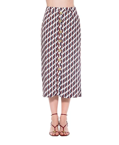 Alexia Admor Women's Carla Front Button Down Midi Skirt