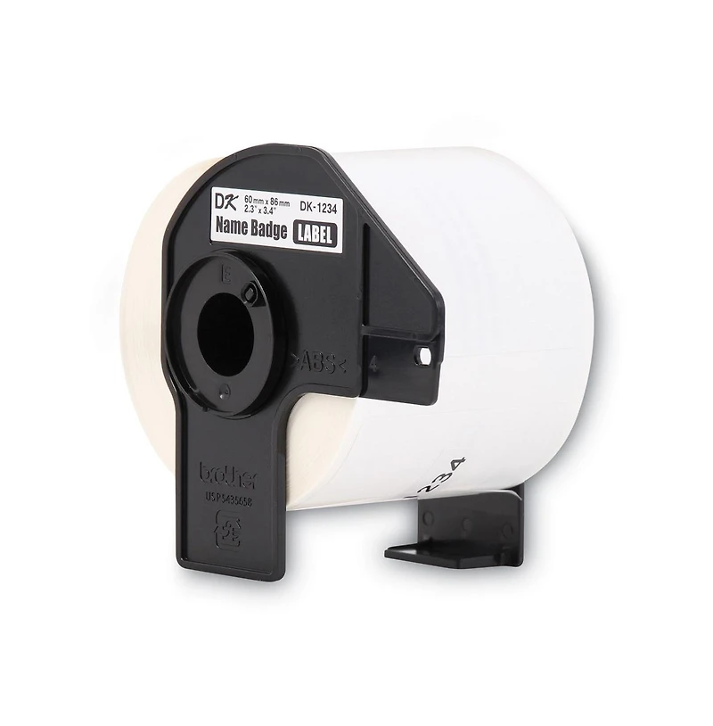 Brother DK1234 2.3 in. x 3.4 in. Die-Cut Name Badge Labels - White (1-Roll