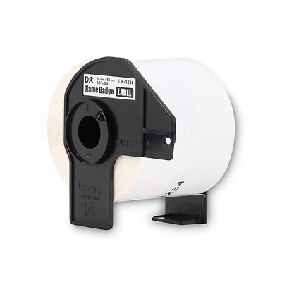 Brother DK1234 2.3 in. x 3.4 in. Die-Cut Name Badge Labels - White (1-Roll