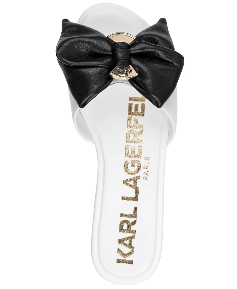 Karl Lagerfeld Paris Women's Ciaran Bow Flat Sandals